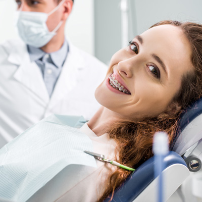 woman in braces